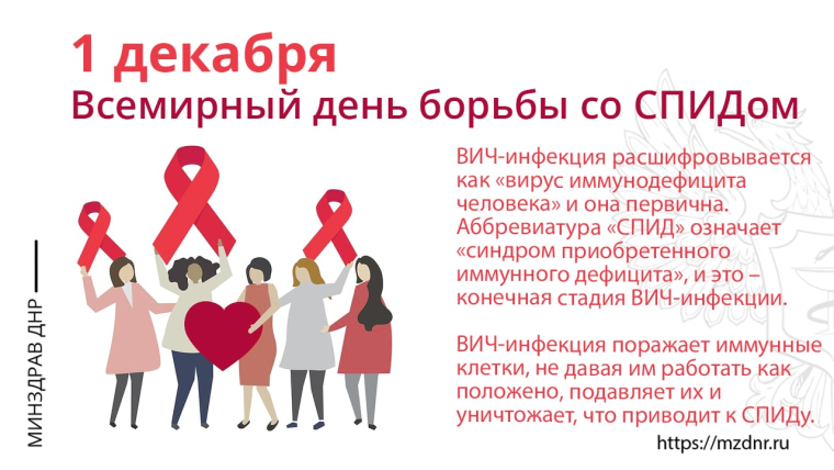 1 декабря - Всемирный день борьбы со СПИДом. 1 декабря - Всемирный день борьбы со СПИДом.